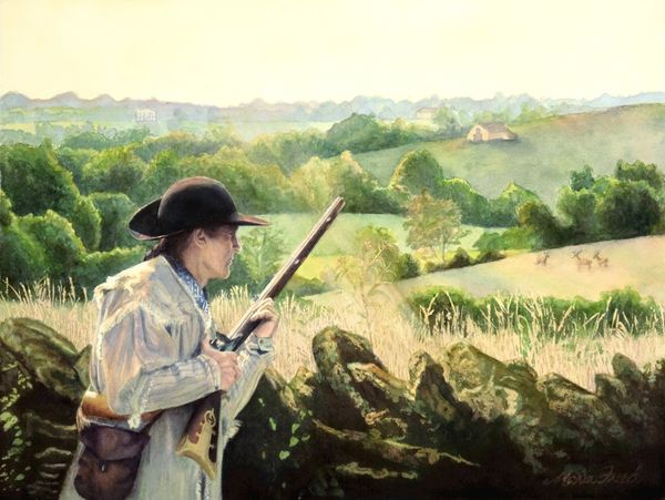 "Kentucky Morning", transparent watercolor by Maria Freed