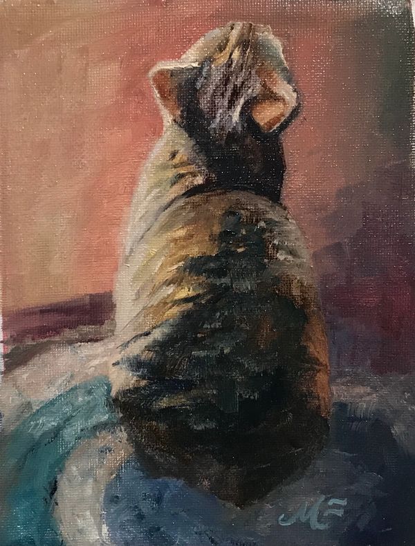 Muffin the Ruffian, oil painting by Maria Freed.