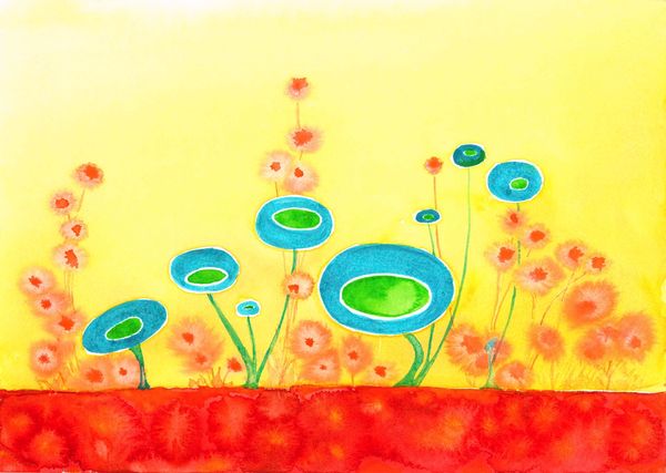 “Le Jardin” transparent watercolor by Maria Freed