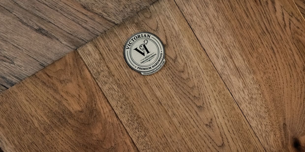Victorian Hardwood Flooring Sample with Emblem