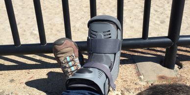 Meggen with a broken foot