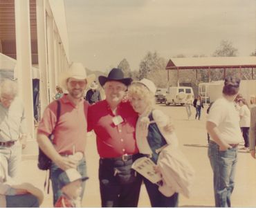 With James Doohan and Donna Douglas at a Ben Johnson Pro-Celebrity Rodeo