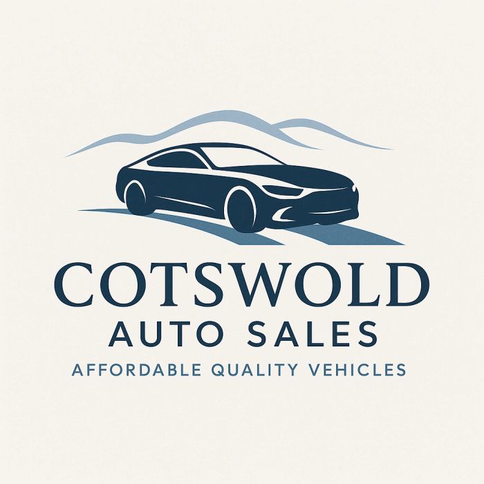 Logo of Cotswold Auto Sales featuring a sleek car and mountains.