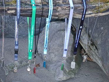 Steel Chain, Branded Detachable Lanyard, Green Lanyard Sporting Upgraded Logo, Plain Black Lanyard.