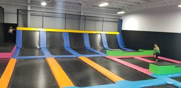 Main trampoline court at Valley Jump
