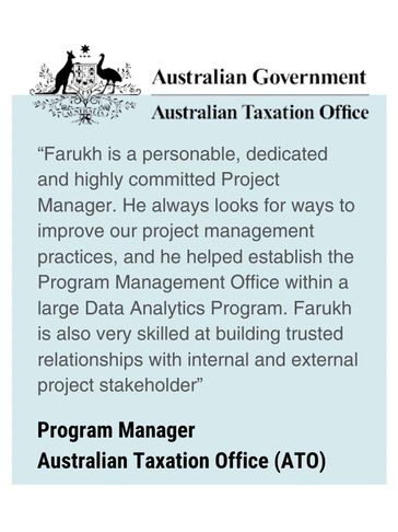 Australian Government Taxation Office providing a testimonial for ANRF.