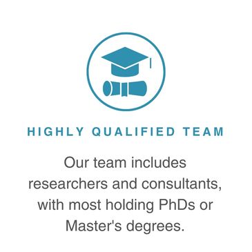 Text image of ANRF's highly qualified team, with the majority holding PhDs or Master's degrees.