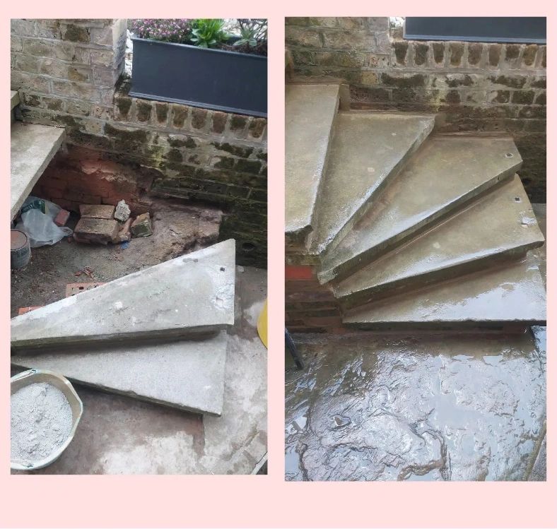 concrete steps repair Hampstead fulham putney richmond kensington chelsea bricklayer local builder 