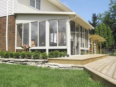 studio sunroom with vertical windows
