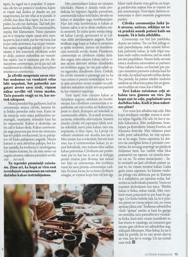 Alīnas Sietiņas un kakao publikācija žurnālā citāda pasaule