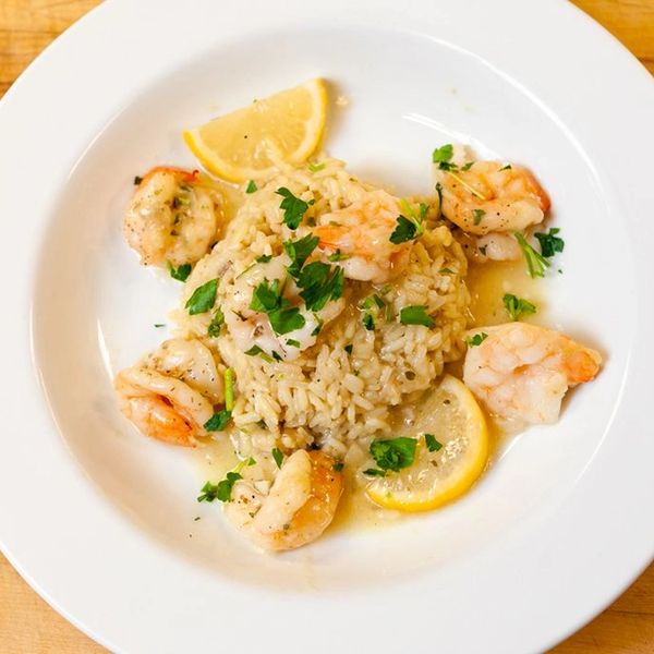 shrimp scampi over rice