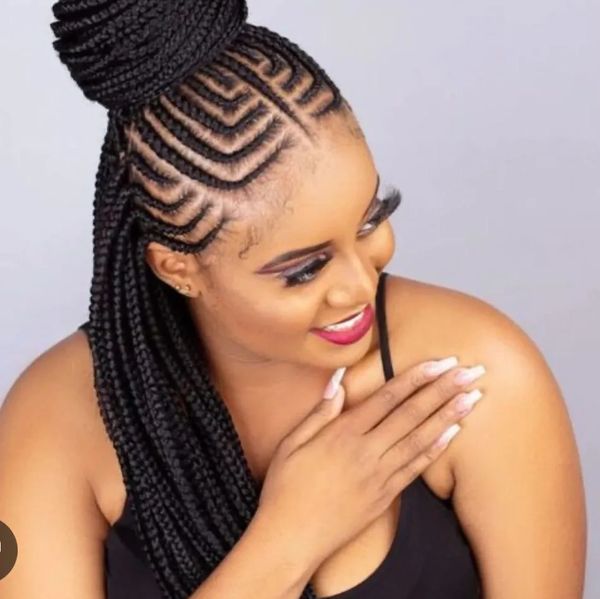 this is called  fulani 2 steps feed in cornrows.
