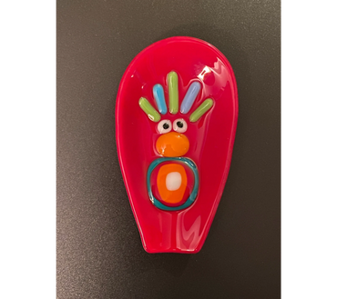 Seshie Art Spoon Rest 3.5"W x 5"L - Red