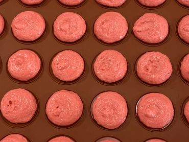 Strawberry Macaron shells