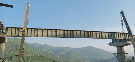 Steel girder I section erection