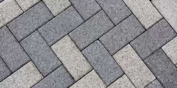 Grey pavers close up.
