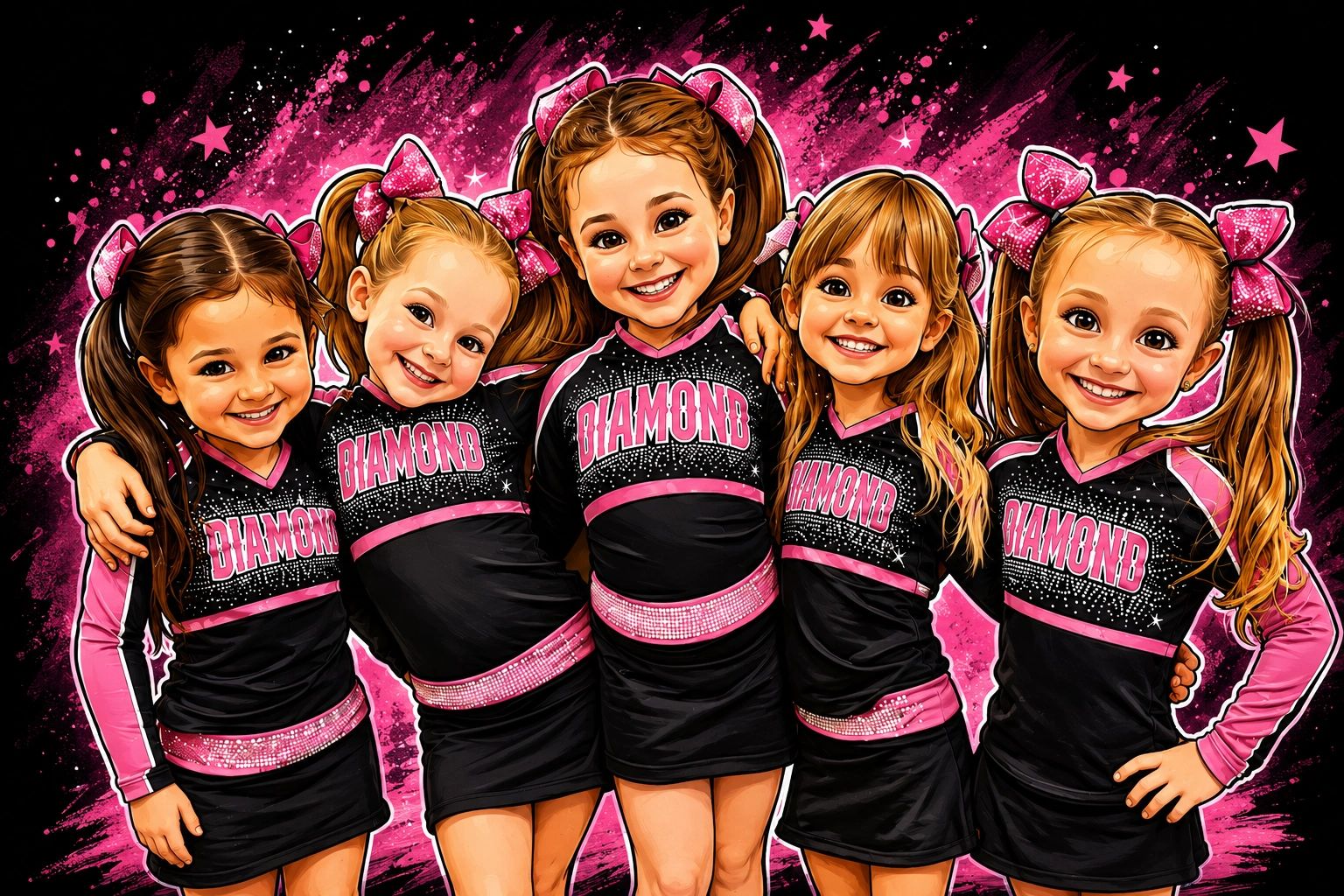 Diamond Cheer Allstars Recreational competitive cheer abilities birthday parties camps Cheerleading