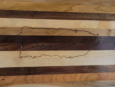 Handmade Multi-Hardwood, Custom Engraved Cutting Board