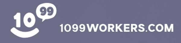 Logo for 1099Workers.com with a smiling face and speech bubble.