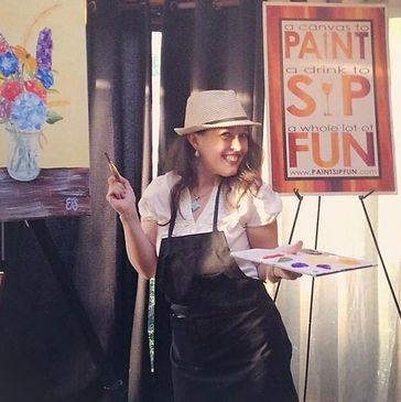 Professional Artist Erin Leigh Boughamer of Paint Sip Fun Mobile Art Studio