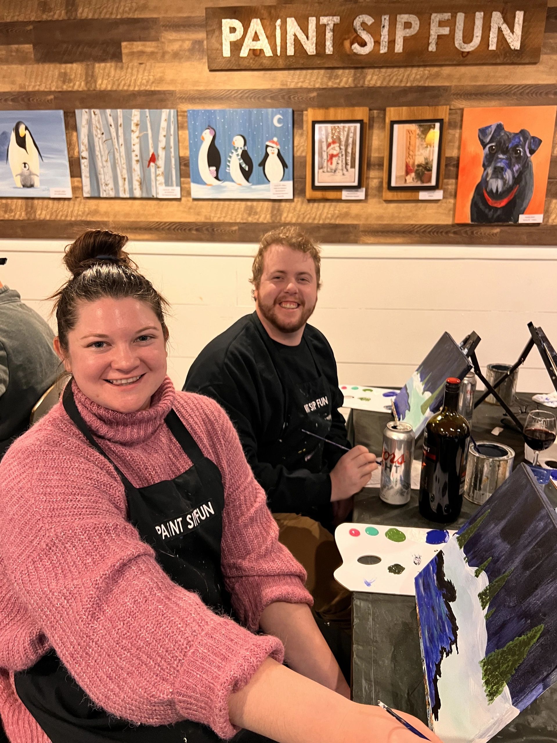 In the old Paint Sip Fun art studio - Now a mobile art studio by artist Erin Leigh Boughamer