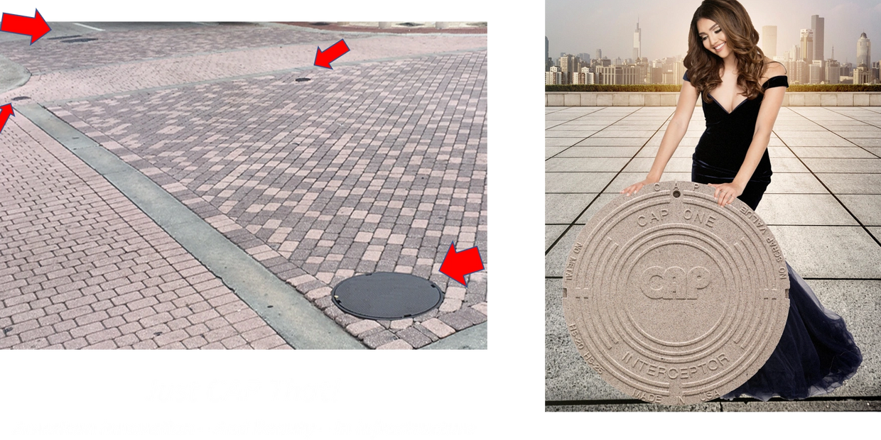 CAP STONE eliminates ugly manhole covers marks in pave stones