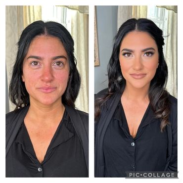 Professional makeup artist Jacquelyn Sabella showcasing before and after results