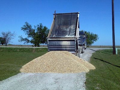 Rock, sand and gravel delivery using our dump truck.
