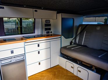 SWB VW T6.1 Campervan rock and roll beds conversion for hire near ashford kent
