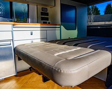 SWB VW T6.1 Campervan rock and roll beds conversion for hire near ashford kent