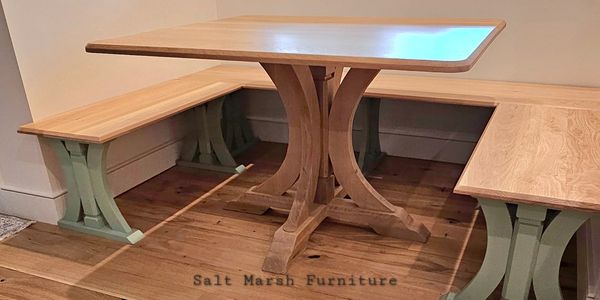 White Oak banquette seating and table