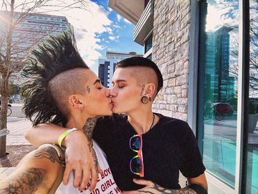 goth girl models. lesbians kissing