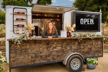 Serve drinks in style with our rustic mobile bar trailer rentals, perfect for Temecula Wine Country celebrations.