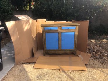 before of a DIY tv console