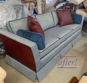 After DIY of a midcentury sofa