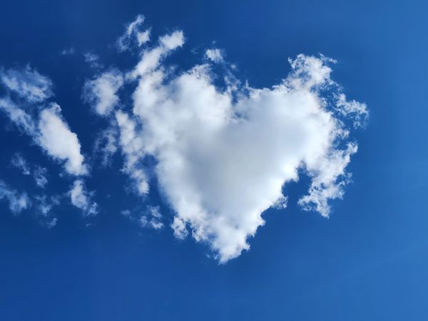 Heart shape in clouds.