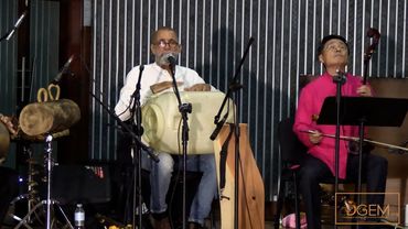 Master percussionist Felle Vegas, inventor and Master Hong Wang musician and inventor of Asian music