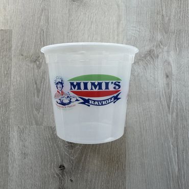 White foodservice cup with a custom printed logo