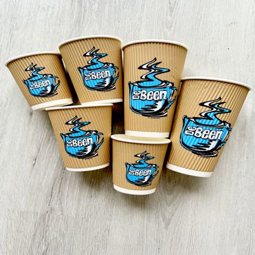 Custom printed Kraft paper coffee cups