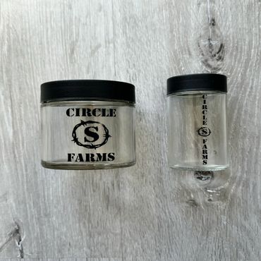 Glass jars with custom printed logos