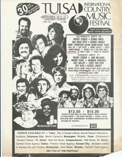 Newspaper add from September, 1977 for the Tulsa International Country Music Festival.