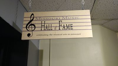 Missouri Music Hall of Fame sign outside the exhibit at the St. Joseph Museum.  Photo by Dan Smith