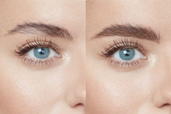 Eyebrow/Eyelashes before and after