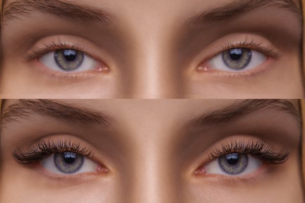 Eyebrow/Eyelashes before and after