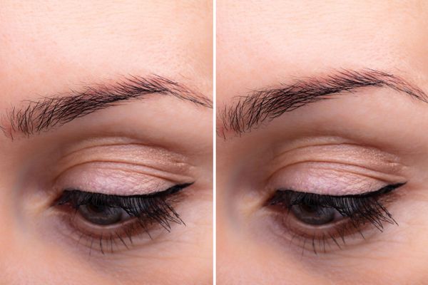 Eyebrow/Eyelashes before and after