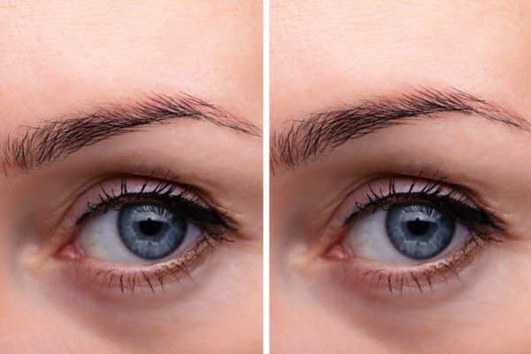 Eyebrow/Eyelashes before and after