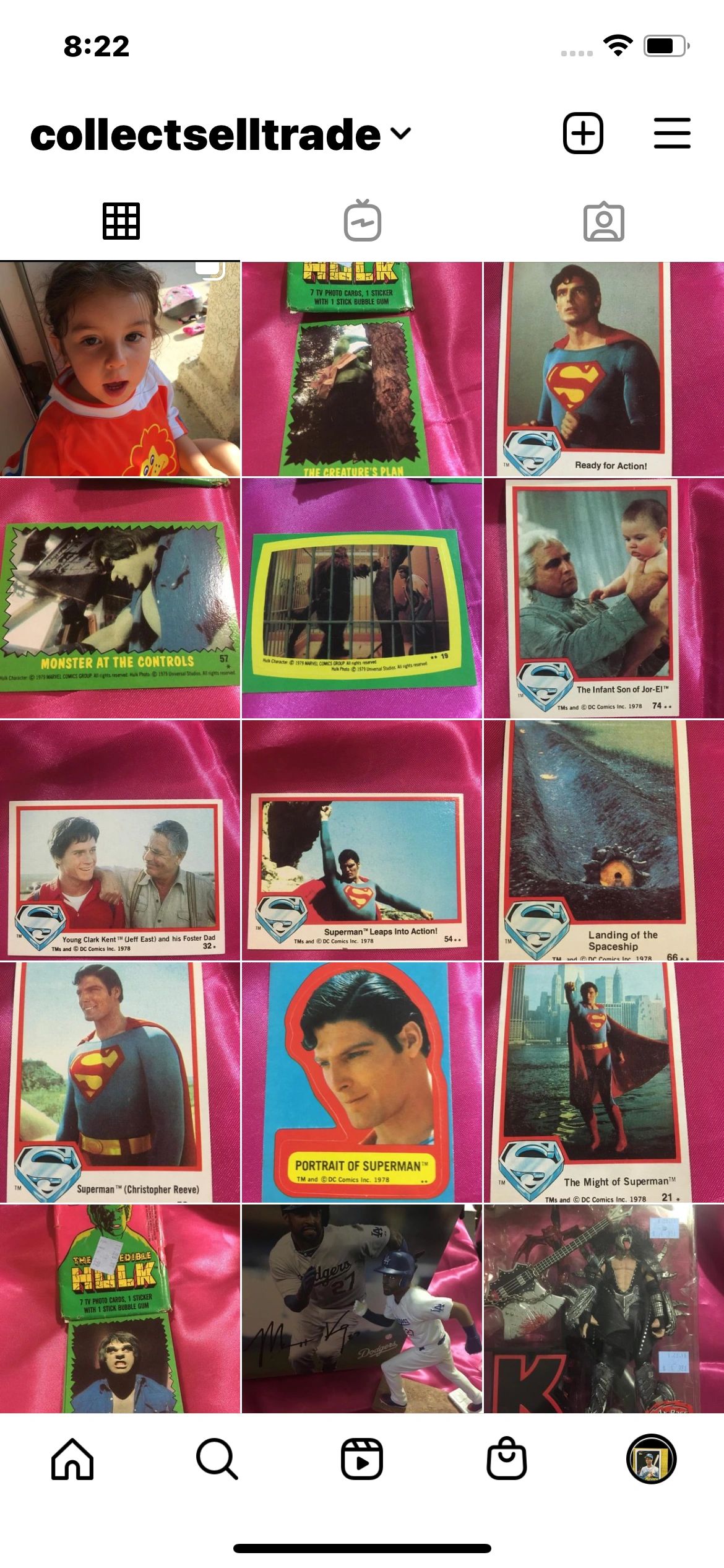 A few trading cards, these are from 1970’s Superman, the Incredible Hulk in brand new condition!