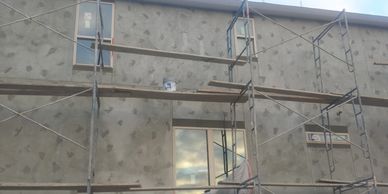 Stucco install at a home in the Dominions in San Antonio.