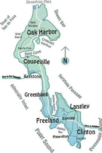 Picture of map of Whidbey Island, WA