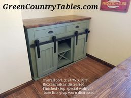 Buffet sliding barn door cabinet